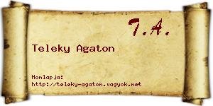 Teleky Agaton névjegykártya